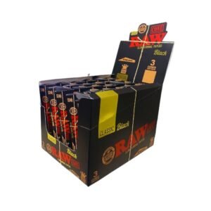 RAW BLACK CLASSIC TRIANGLE SCOOP PACK CONE KING SIZE 3PK 30CT/ BOX