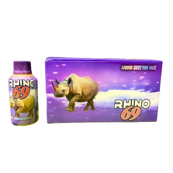 RHINO 69 MALE ENHANCEMENT LIQUID SHOT FOR MAN 2FL.OZ BOTTLE 12CT/ BOX