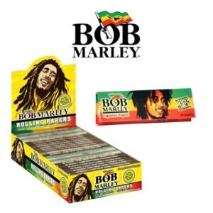 BOB MARLEY 50- 1 1/4 SIZE LEAVES NATURAL GUM ROLLING PAPER 25CT/ BOX