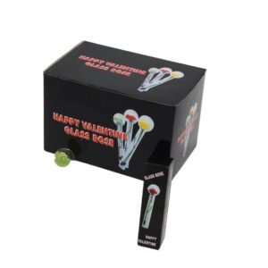 HAPPY VALENTINE GLASS ROSE 4INC (24 / BOX)