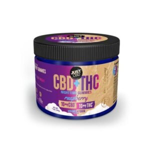 JUST CBD + THC NIGHT TIME RASPBERRY WITH MELATONIN 800MG GUMMIES 40CT/ JAR