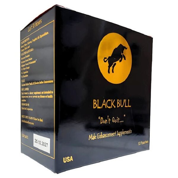BLACK BULL EXTREME "DON'T QUIT' MALE ENHANCEMENT HONEY 12 POUCHES BOX