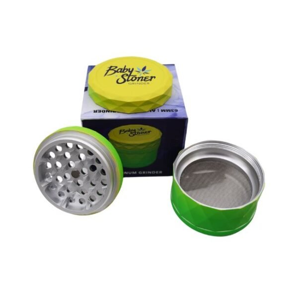 BABY STONER ALUMINIUM 63MM X 52MM GRINDER