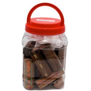 LARGE MULTI COLOR PRESS WOOD DUG OUT WITH METAL CIGERATE 25CT/ JAR