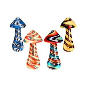 PHOENIX GLASS 3.5'' MUSHROOM SHAPE FANCY HAND PIPE