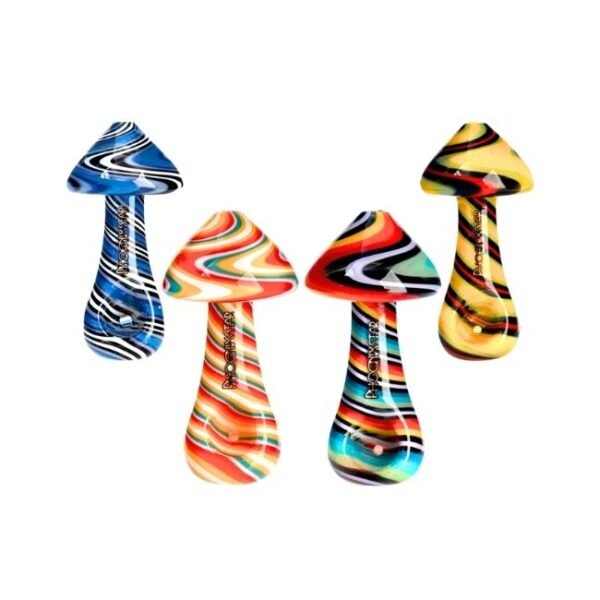 PHOENIX GLASS 3.5'' MUSHROOM SHAPE FANCY HAND PIPE
