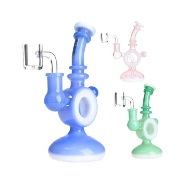 PHOENIX GLASS 7" OIL RIG SHOWERHEAD WATER PIPE