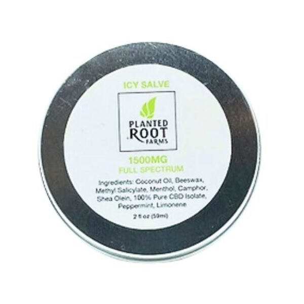 PLANTED ROOT FARMS FULL SPECTRUM THC FREE 1500MG ICY SALVE CREAM TIN (SINGLE)