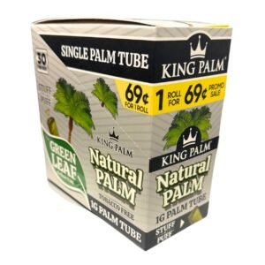 KING PALM GREEN LEAF PRE PRICED $0.69 1GM PALM TUBE MINI CONES 30CT/ BOX
