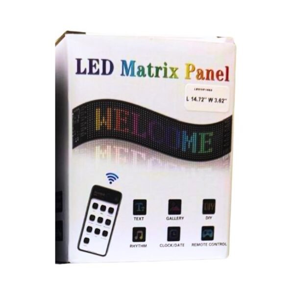 LED STRIP SIGN MATRIX PANEL WITH REMOTE CONTROL (L 14.72'' W 3.62'')