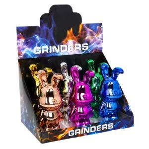PLASTIC TOBACCO GRINDER 2PART ASSORTED COLOR 24CT/ DISPLAY