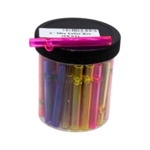 3'' MIX COLOR CHILLUM WITH ROLL STOP 50CT/ JAR