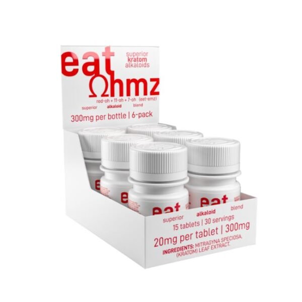 EAT OHMZ  BY EXODUS 7-HYDROXY KRATOM 20MG PER TABLET 15CT/ 6JARS