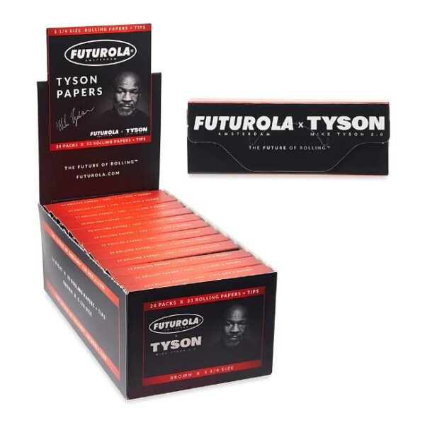 TYSON RANCH X FUTUROLA 1-1/4 SIZE 24PK X 33 ROLLING PAPER + TIPS 24CT/ BOX