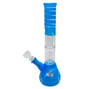 12" DOUBLE PERC COLORFUL GLASS WATER PIPE