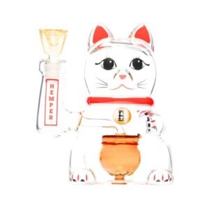 HEMPER LUCKY MONEY CAT (7.5'') TALL XL GLASS WATER PIPE