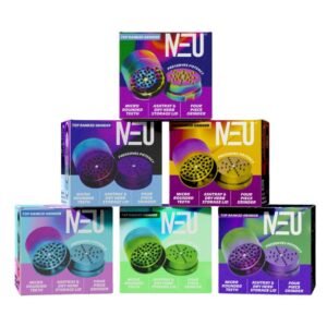 NEU 63MM 4-PIECE MICRO ROUNDED TEETH ALUMINIUM GRINDER