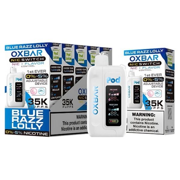 OXBAR NIC SWITCH NIC+FLAVOR CONTROL BY POD JUICE 5%  DISPOSABLE (70ML) 35K PUFFS 5CT/ BOX