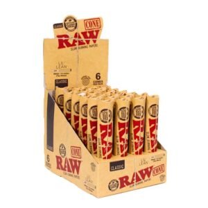 RAW CLASSIC LIL' LEAN 80MM / 3.2INCH (TIP 30MM) 6PK CONES 24CT/ BOX