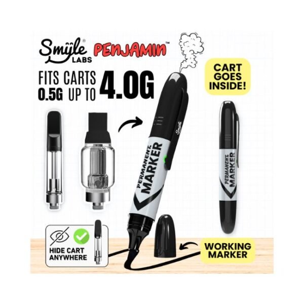 SMYLE LABS PERMANENT MARKER FITS CART 0.5G UP TO 4G BATTERY 5CT/ BOX