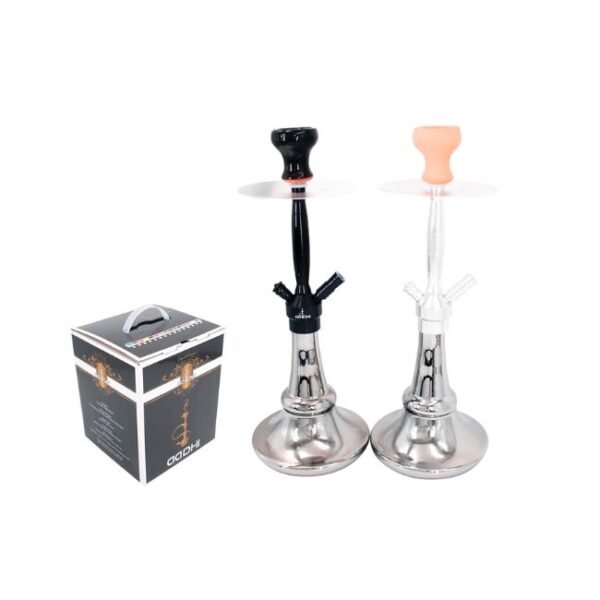 AADHI MODEL AURORA SHINY SILVER BASE LIGHT ALUMINIUM SHAFT (22'') HOOKAH KIT SET