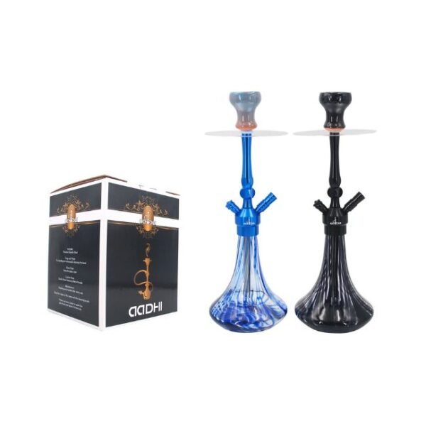 AADHI MODEL AZURE STRIATED PRINT GLASS SHAFT (22'') HOOKAH KIT SET