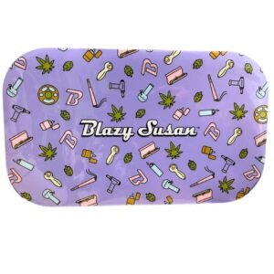 BLAZY SUSAN MEDIUM TIN ROLLING TRAY WITH LID (10.5'' X 6.25'')
