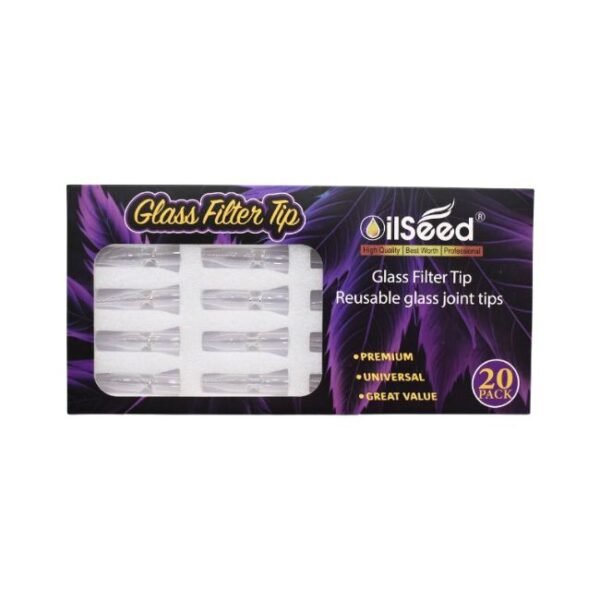 OILSEED GLASS FILTER TIP REUSABLE GLASS JOINT TIPS 20CT DISPLAY