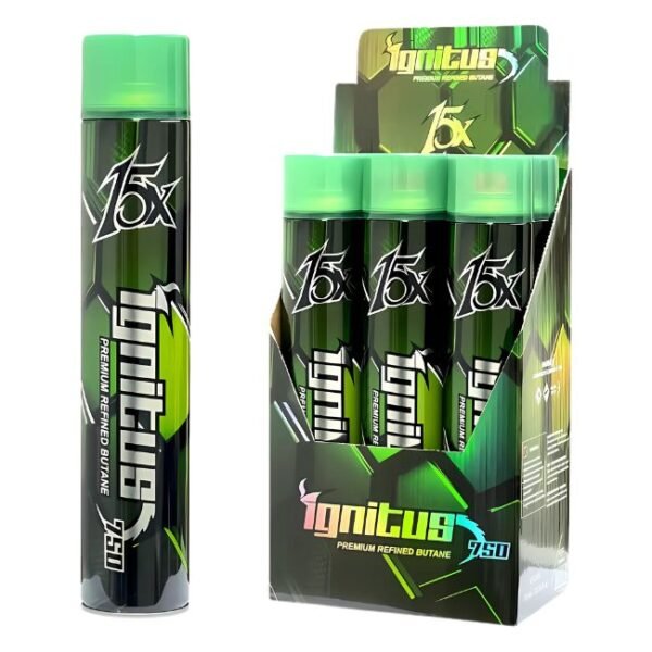 IGNITUS 15X PREMIUM REFINED BUTANE 750ML (25.36FL.OZ) - 6CT / BOX