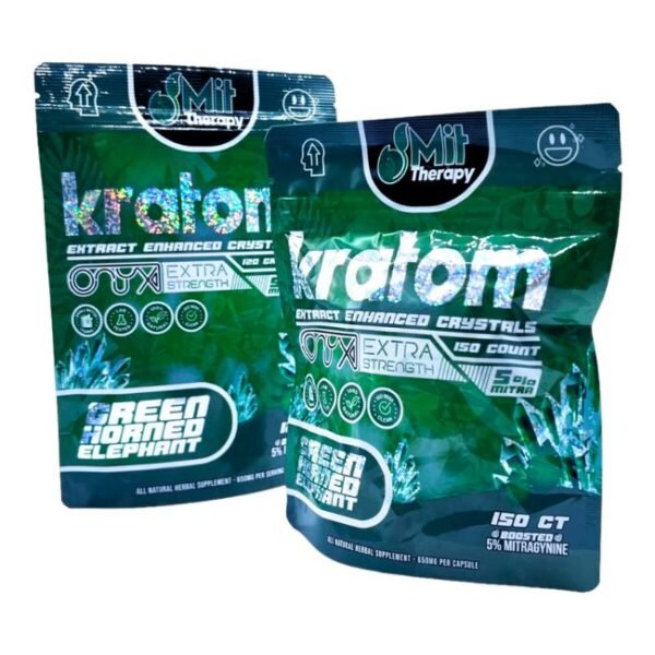 MIT THERAPY ONYX EXTRA STRENGHT CRYSTAL ENHANCED KRATOM 150CT CAPSULES BAG