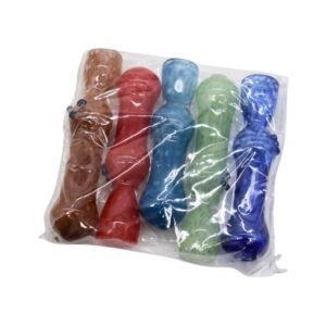 3.5" FRIT SPIRAL COLOR ONE HITTER WITH MARBLE ASSRTED COLOR PACK OF 5