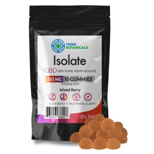 THINK BOTANICALS CBD 250MG GUMMIES 10CT/ BAG / JAR