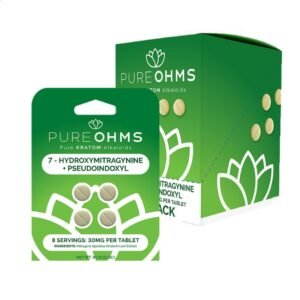 PURE OHMS 7 HYDROXYMITGRAGYNINE + PSUEDO 30MG PER TABLET 4CT/10PK