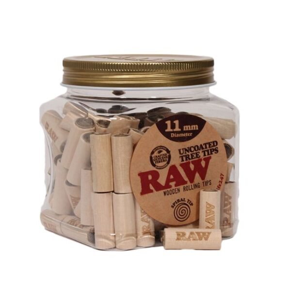 RAW UNCOATED TREE TIPS (11MM X 30MM) DIAMETER 100CT JAR