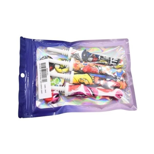 14MM CERAMIC NAIL PRINTED NECTOR COLLECTOR 4PK