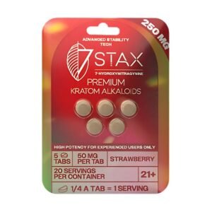 STAX 7-HYDROXY PREMIUM KRATOM ALKALOIDS 50MG PER TABLET 5CT/10PK