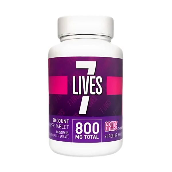 7 LIVES 7-HYDROXY KRATOM ALKALOIDS 40MG PER TABLET 20CT/ JAR