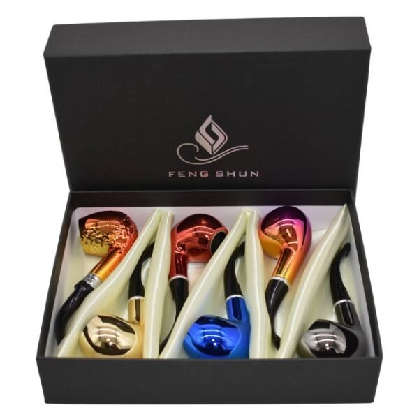 FENG SHUN WOOD TOBACCO PIPE MULTI COLOR 6CT DISPLAY