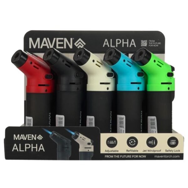 MAVEN ALPHA  SEQUOIA COLLECTION WIND PROOF TORCH LIGHTER 15CT DISPLAY