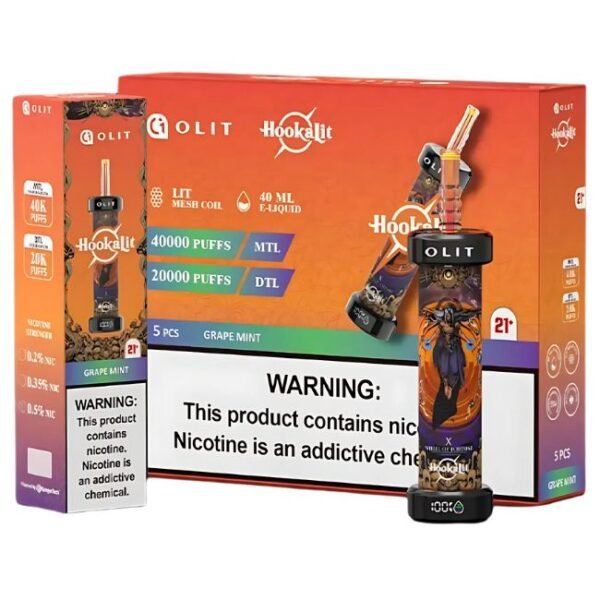 OLIT HOOKALIT BY KANGERTECH 3.5% DISPOSABLE (200ML) 40K PUFFS 5CT/ BOX