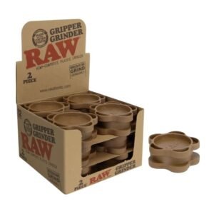 RAW GRIPPER MEDIUM GRIND VERSION 2 HEMP PLASTIC 2PC GRINDER 12CT/ BOX