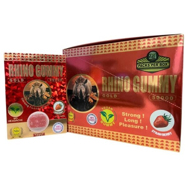 RHINO MALE ENHANCEMENT GUMMIES STRON-LONG-PLEASURE  24CT/ BOX