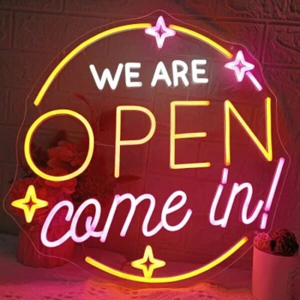 LED SIGN WE ARE OPEN COME IN (W45 X H45)
