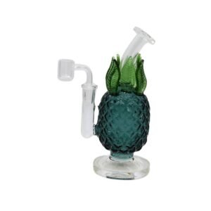 8" AMBER DAB RIG PINEAPPLE DESIGN GLASS WATER PIPE