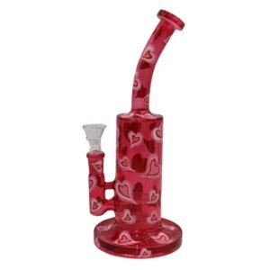 12" SMITTEN ROMANCE FANCY GLASS WATER PIPE