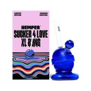 HEMPER GLASS 9.2'' TALL SUCKER 4 LOVE BLUE LOLLIPOP XL BONG WATER PIPE