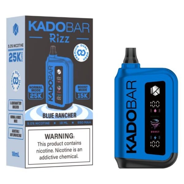 KADO BAR RIZZ 5% DISPOSABLE (90ML) BOOST. MODE - 15K & NORM. MODE - 25K PUFFS 5CT/ BOX