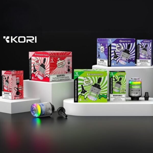 KORI 5% DISPOSABLE E-HOOKAH HEAD (240ML) 120K PUFFS 4CT/ BOX