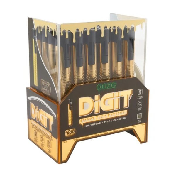 OOZE DIGIT SMART TECH 400mAH 510 THREAD BATTERY 24CT/ DISPLAY