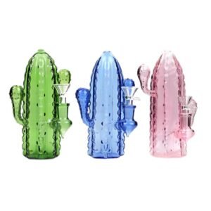 GLASS 7" CACTUS DESIGN WATER PIPE
